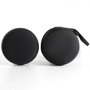 Étui pour écouteurs Bluetooth rond en EVA avec fermeture éclair, portable, pour écouteurs, noir, unisexe, emballage général, stockage de produits électroniques 3C - Product Image 1