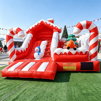 Christmas Party Inflatable Castle Household Inflatable Trampoline Bouncer Slide Christmas Jumping Castle for Kids