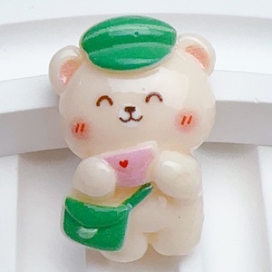 Personalizzabile viso luminoso postino orso piatto posteriore resina ciondoli ornamenti per capelli accessori del telefono per la decorazione - Product Image 6