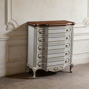 Cómoda de Madera Maciza Europea Clásica para Sala de Estar y Dormitorio, Acabado en Madera, Chapa de Madera de 5 Capas, Almacenamiento de Lujo - Product Image 1