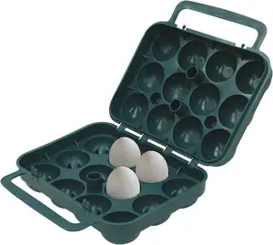 NPOT 12 Egg Container 0ne Dozen Egg Carrier Food Container Boxes Grey Small Plastic For Camping And Travel 350g 1300ml Rectangle