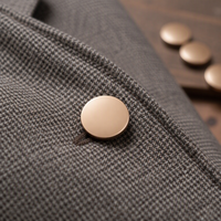 Bouton plat en métal cousu main pour veste en tweed, costume, accessoire vestimentaire formel