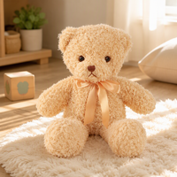 Vente en gros de jouets en peluche ours, 4 styles, fabrication OEM, animaux en peluche doux en coton PP (lapin, vache, dinosaure), coussins anti-stress pour fêtes