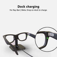 Station de charge pour lunettes connectées Ray-Ban Mate avec base métallique et lumière d'ambiance respirante