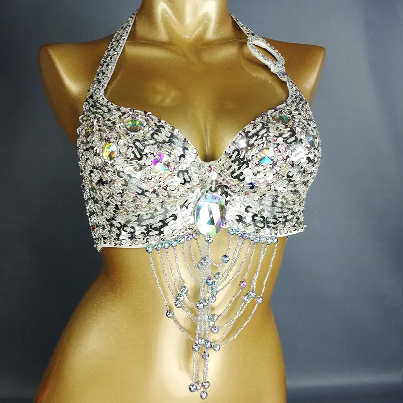 Belly Dance Costume Bra Beaded Sequin Bra Sexy New Women Lady Belly Dancing Clothes Night Club Belly dance TOPS Bra