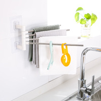 Porte-serviettes mural pivotant, accessoires de cuisine, salle de bain, pivotant, à 2 niveaux, en acier inoxydable