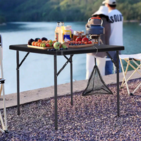 Usine directement petites tables carrées en plastique pliantes extérieures portables de 86cm