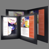 Vente en gros de Menu en cuir PU 2 affichage des aliments Menu de Restaurant éclairé par Led