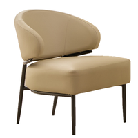 Chaise en cuir moderne de luxe avec pieds en métal, réglable et durable, pour salon, loisirs, hôtel