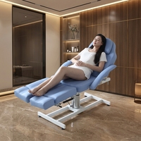 Table de massage multifonctionnelle portable et pliable en cuir synthétique moderne, éponge haute densité, cadre métallique réglable, spa, salon