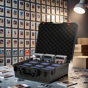 Estuche Rígido de PU Impermeable para Tarjetas, con 9 Divisores y Cierre de Botón, para Colección de Tarjetas Deportivas, en Oferta - Product Image 3