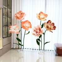 Fleur de pavot artificielle géante, grande décoration florale en papier, pour événements, mariages, présentoirs de vitrine, accessoires sur pied