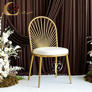 Silla de Comedor de Acero Inoxidable Dorado y Terciopelo para Banquetes de Boda, Estilo Contemporáneo, Romántico y Elegante, para Uso en Interiores y Exteriores, Comercial, para Hoteles - Product Image 1