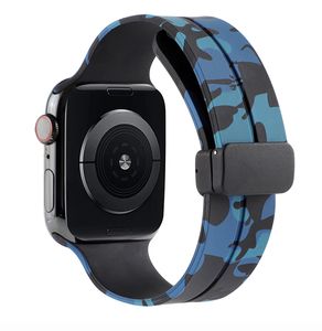 <span class=keywords><strong>Correa</strong></span> de reloj de silicona de <span class=keywords><strong>camuflaje</strong></span> con cierre plegable magnético para iwatch 3/4/5/6/7/8/<span class=keywords><strong>correa</strong></span> de silicona de <span class=keywords><strong>camuflaje</strong></span> ultra - Product Image 1