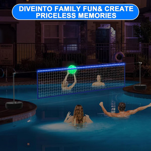 Jeu de volley-ball réglable de 15 pieds à 32 pieds pour <span class=keywords><strong>piscine</strong></span> creusée, <span class=keywords><strong>jouet</strong></span> de jeux de volley-ball d'eau pour enfants et adultes - Product Image 2