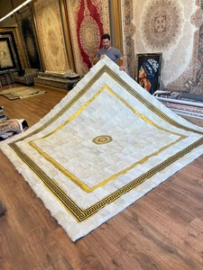 <span class=keywords><strong>Tappeto</strong></span> di Lusso di Alta Qualità, Grande <span class=keywords><strong>Tappeto</strong></span> in Pelliccia Bianca <span class=keywords><strong>e</strong></span> Nera per Soggiorno - Product Image 3