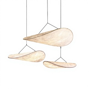 Lustre en soie de designer, style japonais discret, pour salles de thé, maisons d'hôtes, hôtels, salons, chambres et salles à manger - Product Image 1