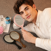 Miroir de bureau ovale lumineux à loupe simple face, avec cadre en acier inoxydable finition argentée, personnalisable avec logo sur mesure, grossissement 1x/3x