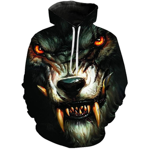 Fitspi venta al por mayor sudadera Unisex pulóver Lobo sediento de sangre 3D estampado sudaderas con capucha proveedor para Wish Ebay Shopify - Product Image 1