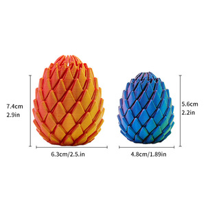 Bola de Slime Deformable Roja Brillante, Impresa en 3D, para Girar con los Dedos, Descompresión, Huevo de Dragón, Giratoria, Transformable, Joyería DIY - Product Image 3
