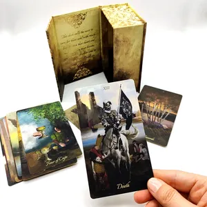 Cartão de papel com desenho personalizado para adultos, jogo de tarô 78 cartas, jogo de adivinhação da sorte