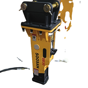Marteau hydraulique de type boîte SB30 jaune, neuf, pour engins de construction et minière, avec moteur, roulement, burin, pompe et boîte de vitesses, 2.5-4.5T - Product Image 1