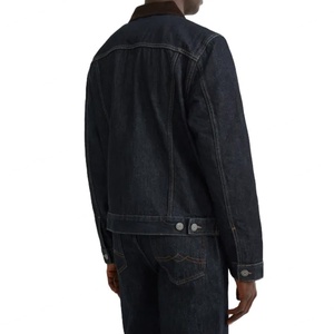 New Arrivals Fashion Casual Unisex Style Robust Denim <b>Jacket</b> With <b>Corduroy</b> Collar and Button Sleeve Cuffs - Product Image 3