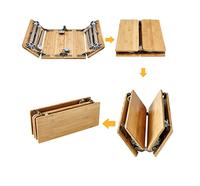 Table de pique-nique pliante moderne et portable en bambou, pratique pour le camping en plein air, table quadruple avec panneau durable