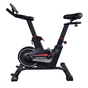 Vélo de gym professionnel Bestgym avec volant d'inertie de 6 kg, transmission par courroie, résistance à la friction en laine feutrée, <span class=keywords><strong>cadre</strong></span> en tube d'acier de 1,2 mm, capacité de charge de 150 kg - Product Image 3