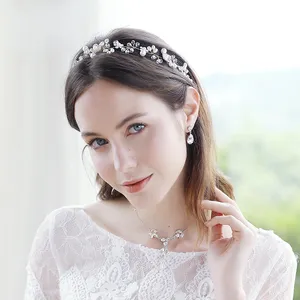 hot sale bridal jewelry beautiful wedding headwear beautiful flowers hand beaded headband jewelry
