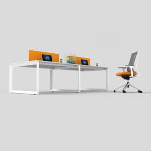 Pieds de table en tube triangulaire métallique pour poste de travail 4 personnes - Product Image 2