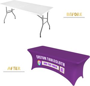Custom Trade for Show Sublimation logo imprimé Polyester Couverture de table en Spandex extensible et imperméable Nappes - Product Image 5