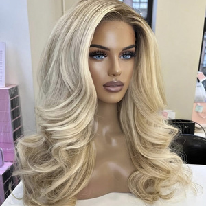 Parrucche Kosher Biondo Miele Balayage Piano Liscio 100% Capelli Remy Europei 13X4 13X6 Parrucca Frontale in Pizzo per Donne Bianche - Product Image 3