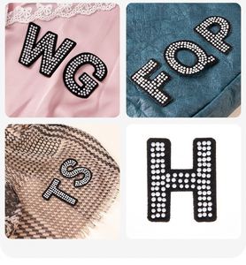 แผ่นปะติดผ้าคุณภาพสูงรักษ์โลก ขนาด 4.6x4 ซม. สำหรับตกแต่งหมวก DIY ลายเพชรขาว ตัวอักษรสีดำ - Product Image 4