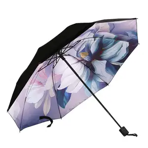 Céu Azul Três Dobras Sunshade Moda Elegante Presente Projetado Novel Guarda-chuva de alta qualidade