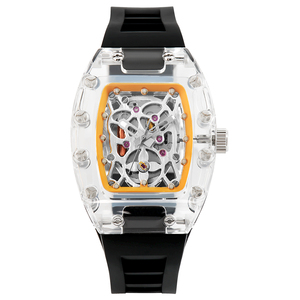 Reloj Deportivo para Hombre Tonneau con Esfera Luminosa, Caja de Cristal K9, Correa de Fluororubber, Resistente al Agua 3ATM, de Lujo - Product Image 1