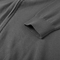 Fabrication de vêtements en tricot BSCI, logo personnalisé, cardigan à fermeture éclair à manches longues pour homme, veste en tricot à poitrine ouverte, 100% coton, pull d'hiver