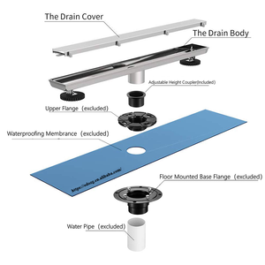 Scarico a Pavimento per Doccia con Inserto a Piastrelle Australian Watermark, Griglia Lineare Lunga in Acciaio Inox SUS 304 per Bagno - Product Image 3