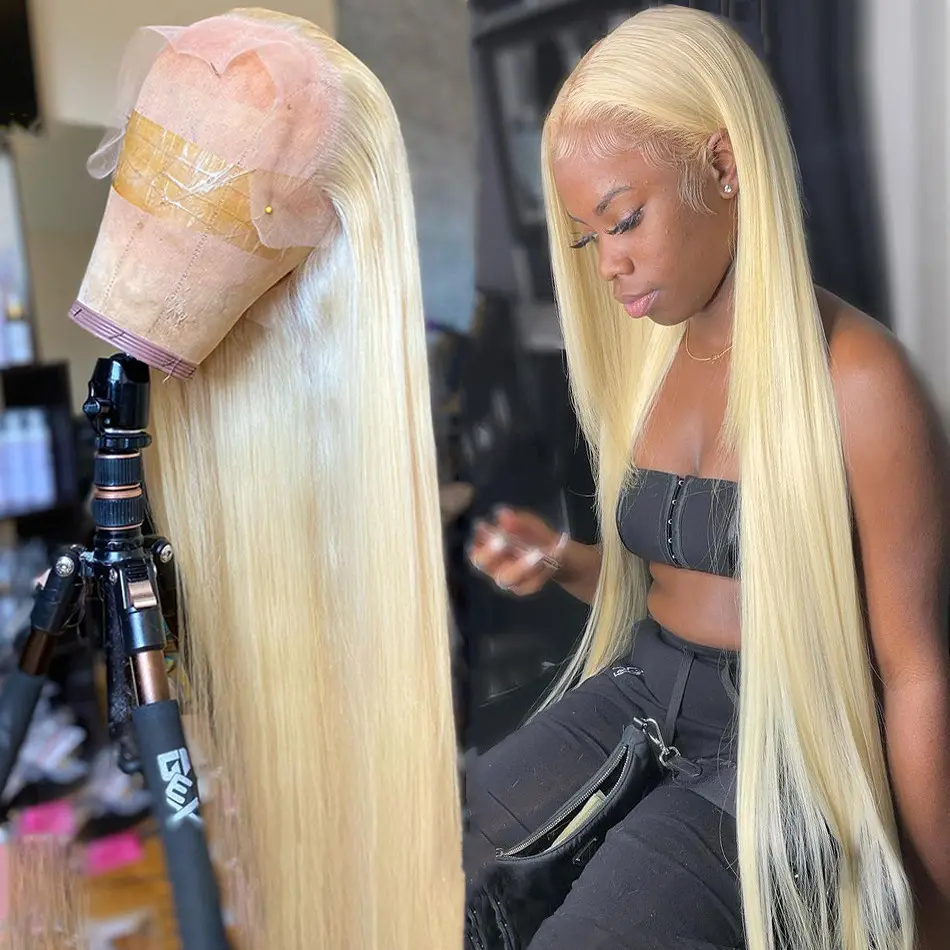 613 lace front wig human hair 13*6 blonde lace frontal wigs human hair wigs 150 density transparent straight for black women