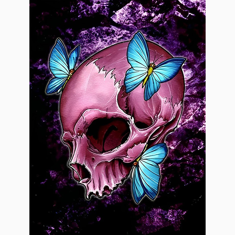 Crâne et papillons