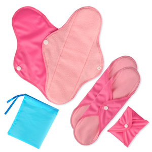 Ensemble de Serviettes Hygiéniques Lavables et Réutilisables en Polaire Rose Personnalisées – Serviette Menstruelle <span class=keywords><strong>Lavable</strong></span> et Réutilisable en Coton - Product Image 2
