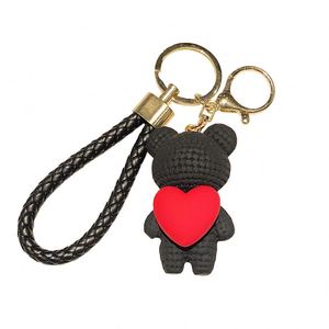 Wholesale PVC Keychain 3D Heart <b>Rabbit</b> Cartoon Resin Bunny Key Chains Schoolbag Charm Pendant Couple <b>Gift</b> Animal <b>Rabbit</b> Keychain - Product Image 6