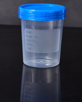 Gobelet de prélèvement d'échantillons d'urine jetable Chengdu HBY 120 ml en PP avec bouchon à vis, 250 pièces/boîte pour usage en laboratoire
