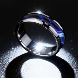 Nouvelle Collection 2026 – Bague de Couple Tendance en Acier Inoxydable Effet <span class=keywords><strong>Blu</strong></span>-<span class=keywords><strong>ray</strong></span>, Style Affaires, Marque Tendance pour Homme, Inoxydable - Product Image 2