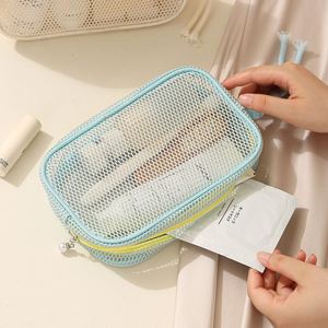 Mesh Fabric Wash Bag Portable Travel <b>Makeup</b> Bag Mesh Cosmetic Bag for Toiletry <b>Case</b> - Product Image 2