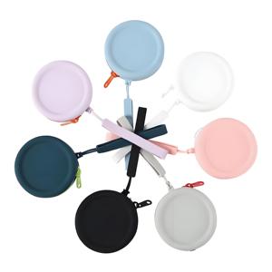 Round Silicone Zero Wallet Earphone Bag Makeup Portable Zipper Key Bag <b>Mini</b> Accessories Organizer Coin <b>Pouch</b> - Product Image 2