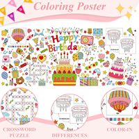 Poster/nappe géante personnalisable à colorier en papier offset pour anniversaire, avec taille sur mesure pour décorations de fête d'enfants