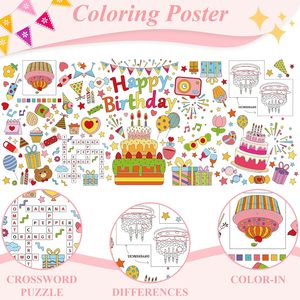 Poster/nappe géante personnalisable à colorier en papier offset pour <span class=keywords><strong>anniversaire</strong></span>, avec taille sur mesure pour décorations de fête d'enfants - Product Image 2