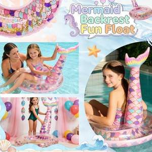 ห่วงยางว่ายน้ำรูปหางนางเงือกประดับเลื่อม - Product Image 3