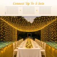 Guirlande lumineuse LED d'intérieur IP44 3M*3M, 3M*2M, 31V, tension sécurisée, pour fêtes, Noël, chambre, mariage, décoration
